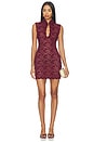 view 1 of 3 Mystique Highneck Mini Dress in Wine