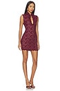 view 2 of 3 Mystique Highneck Mini Dress in Wine