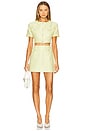 view 5 of 6 Tarsha Tweed Skirt in Lemon