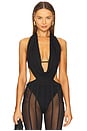 view 1 of 5 Olivia Drape Bodysuit in Black