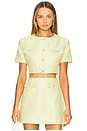 view 1 of 5 Tarsha Tweed Crop Top in Lemon