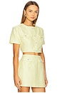 view 2 of 5 Tarsha Tweed Crop Top in Lemon