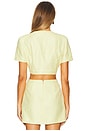 view 3 of 5 Tarsha Tweed Crop Top in Lemon