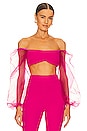 view 1 of 4 Illusion Crop Top in Neon Pink