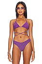 view 1 of 5 Dynasty Wrap Tri Bikini Top in Purple