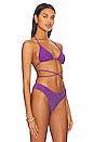 view 2 of 5 Dynasty Wrap Tri Bikini Top in Purple