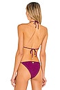 view 3 of 5 Slide Triangle Bikini Top in Dark Pink Lurex