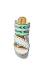 view 5 of 5 Mai Tai Heel in White Leather/ Multi in White Leather & Multi