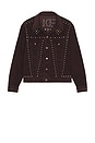 view 4 of 5 Studded Jean Jacket 14W Corduroy in Burgundy