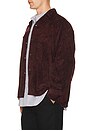 view 2 of 6 Fringe Open Collar Shirt Rayon Corduroy in Burgundy