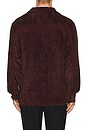 view 3 of 6 Fringe Open Collar Shirt Rayon Corduroy in Burgundy