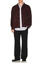 view 4 of 6 Fringe Open Collar Shirt Rayon Corduroy in Burgundy