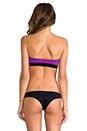 view 3 of 4 Zip Front Strapless Bikini Top in Pink & Purple