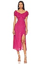view 1 of 4 CHARLOTTE ミディ丈ドレス in Shangri La Print Raspberry