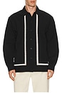 view 1 of 4 Reed Embroidered Button Up Overshirt in Black
