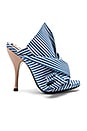view 1 of 5 Open Toe Heel in Blue & White Stripe