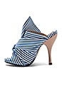 view 5 of 5 Open Toe Heel in Blue & White Stripe