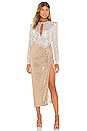 view 1 of 4 Lena Sequin Maxi Dress in Silver & Gold