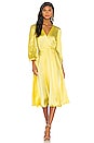 view 1 of 3 Wrap Silk Midi Dress in Yellow
