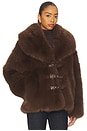 view 3 of 5 BLOUSON IMITATION FOURRURE OSLO in Brown