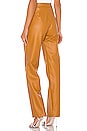 view 3 of 4 Britt Pleated Vegan Leather Trouser in Caramel