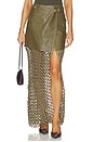 view 1 of 6 Kallan Leather Skirt in Army