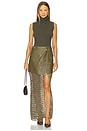 view 5 of 6 Kallan Leather Skirt in Army