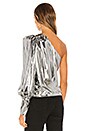 view 4 of 5 Sloane One Shoulder Top in Liquid Silver