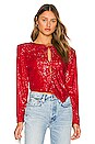 view 1 of 6 Vivi Angle Sequin Top in Red