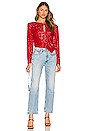 view 5 of 6 Vivi Angle Sequin Top in Red