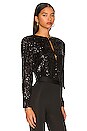 view 2 of 5 Vivi Angle Sequin Top in Black
