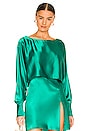 view 1 of 4 Tayla Cuffed Top in Emerald
