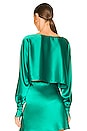 view 3 of 4 Tayla Cuffed Top in Emerald