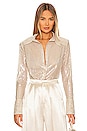view 1 of 5 Tiffany Sequin Button Down Blouse in Blush
