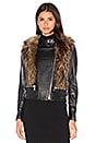 view 2 of 6 Flashing Lights Jacket with Asiatic Raccoon Fur in Natural Raccoon Fur & Black Leather