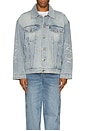 view 3 of 3 Jailhouse Quilted Denim Jacket in Beach Blue