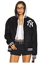 view 1 of 5 Nyp Nylon Varsity Jacket in Black