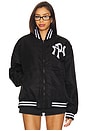 view 2 of 5 Nyp Nylon Varsity Jacket in Black