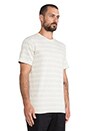 view 2 of 4 Niels Indigo Textured Stripe Tee in Kit White Melange