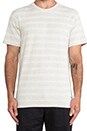 view 4 of 4 Niels Indigo Textured Stripe Tee in Kit White Melange