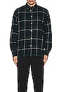 view 3 of 3 Anton Organic Flannel Check Shirt in Black Watch Check