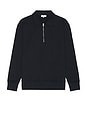 view 1 of 3 Ketel Relaxed Organic Norse Logo Half Zip in Dark Navy