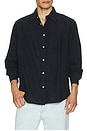 view 3 of 4 Algot Relaxed Cotton Linen Shirt in Dark Navy