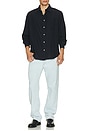 view 4 of 4 Algot Relaxed Cotton Linen Shirt in Dark Navy