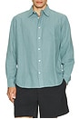view 3 of 4 Algot Relaxed Cotton Linen Shirt in Greyish Blue