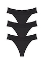 view 1 of 2 Bliss Perfection One Size Classic Thong 3 Packs in Black