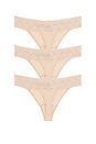 view 2 of 2 Bliss Perfection One Size Classic Thong 3 Packs in Cafe