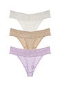 view 2 of 2 Bliss Perfection Classic Thong 3-pack in Calla Lilt, Coconut & Cafe