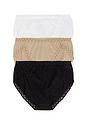 view 1 of 2 Bliss French Cut 3 Pack Panty in Black, Cafe & White