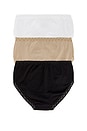 view 2 of 2 Bliss French Cut 3 Pack Panty in Black, Cafe & White